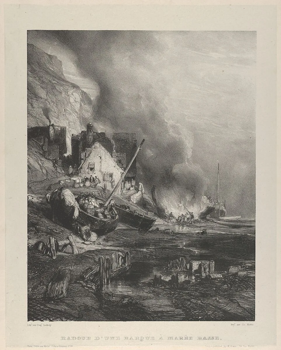 Refitting of a Ship at Low Tide — Victor Morlot|McLean & Co.|Charles Motte|Eugène Isabey