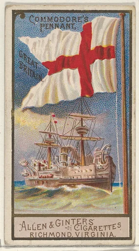 Commodore's Pennant, Great Britain, from the Naval Flags series (N17) for Allen & Ginter Cigarettes Brands