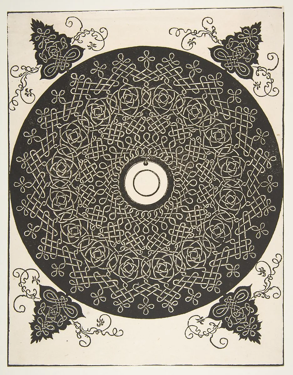 “The Fourth Knot”. Interlaced Roundel with a Round Medallion in its Center — Albrecht Dürer|Leonardo da Vinci