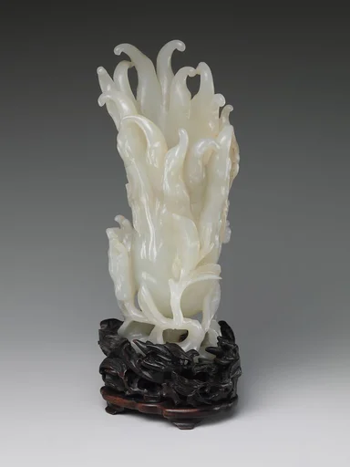 清 玉雕佛手花插|Buddha’s hand