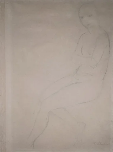 Seated Nude Model, Facing Left