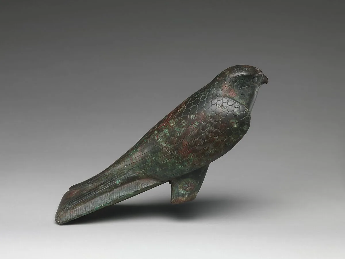 Falcon statue serving as a sarcophagus for a sacred animal — Unknown