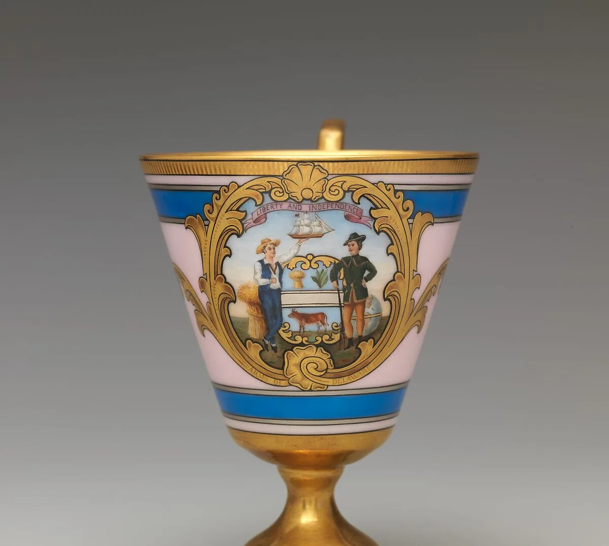 Continental footed porcelain cup, Delaware — Joseph S. Potter
