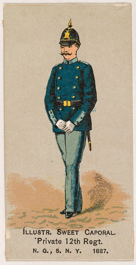 Private, 12th Regiment, National Guard of the State of New York, from the Military Series (N224) issued by Kinney Tobacco Company to promote Sweet Caporal Cigarettes — Kinney Brothers Tobacco Company