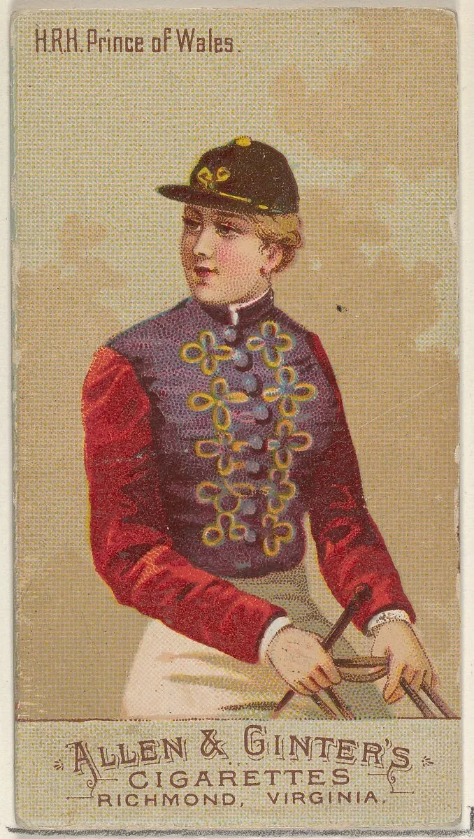H.R.H. Prince of Wales, from the Racing Colors of the World series (N22b) for Allen & Ginter Cigarettes — Allen & Ginter