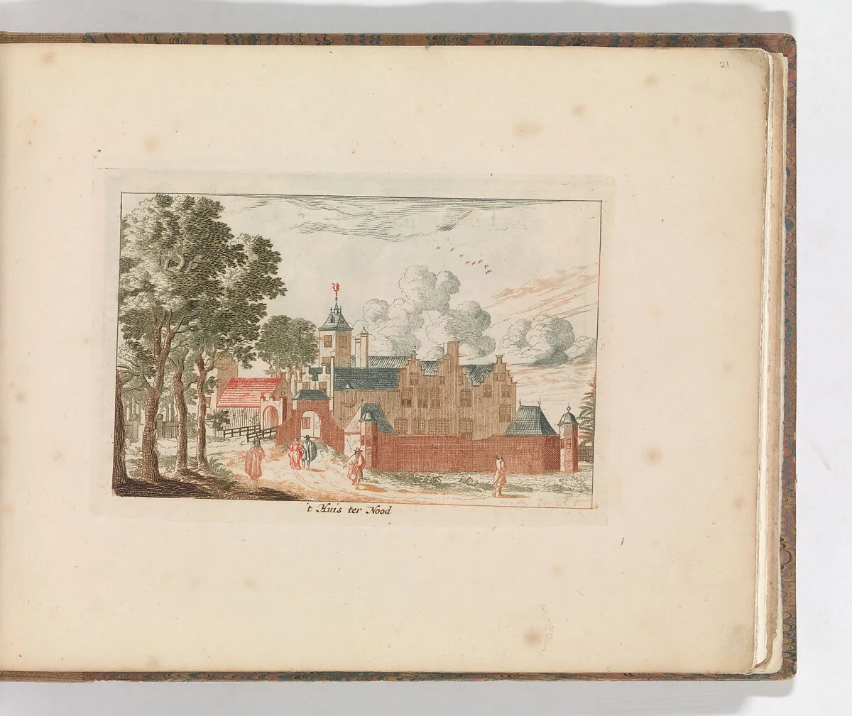 ' 't Huis ter Nood', in: Tooneel Der Voornaamste Nederlands Huizen, En Lust Hoven, Naar T Leven Afgebeeld — Carel Allard