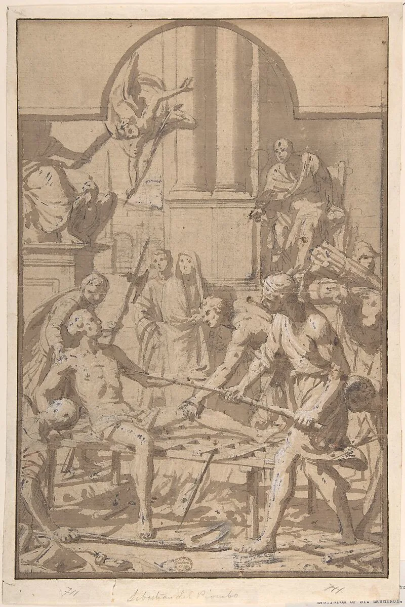 Martyrdom of Saint Lawrence — Anonymous, Italian, Roman-Bolognese, 17th century