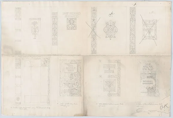 Cover Designs for "Hawthorne's Romances," published by Thomas Y. Crowell — Bertram Goodhue
