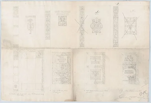 Cover Designs for "Hawthorne's Romances," published by Thomas Y. Crowell
