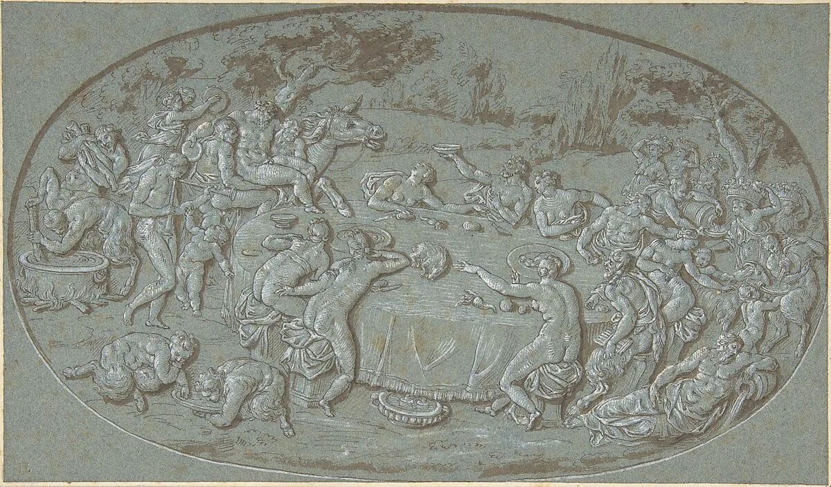 King Midas Feasting At The Arrival of Silenus — Peter Paul Rubens|Bernard Picart|Guglielmo della Porta