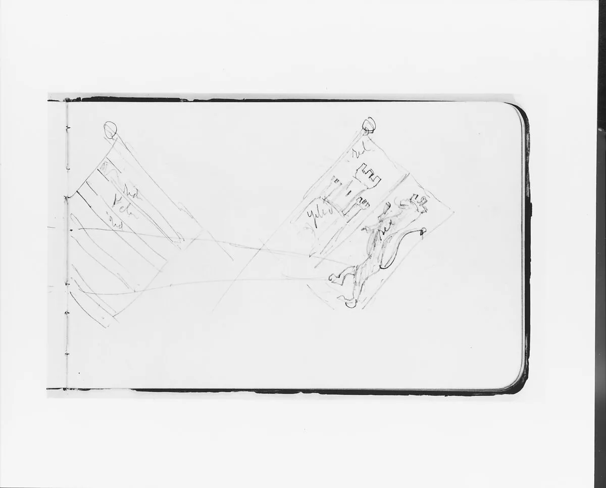 Two Flag Studies (from Sketchbook) — Albert Bierstadt