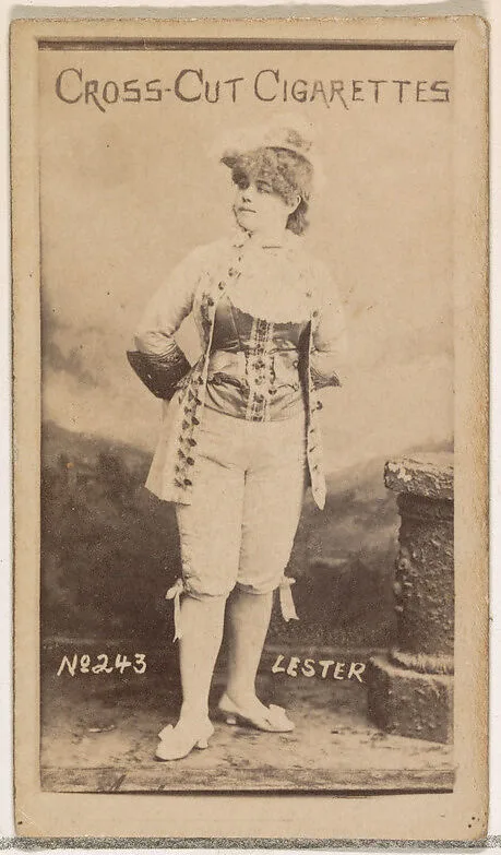 Card Number 243, Lester, from the Actors and Actresses series (N145-1) issued by Duke Sons & Co. to promote Cross Cut Cigarettes — W. Duke, Sons & Co.