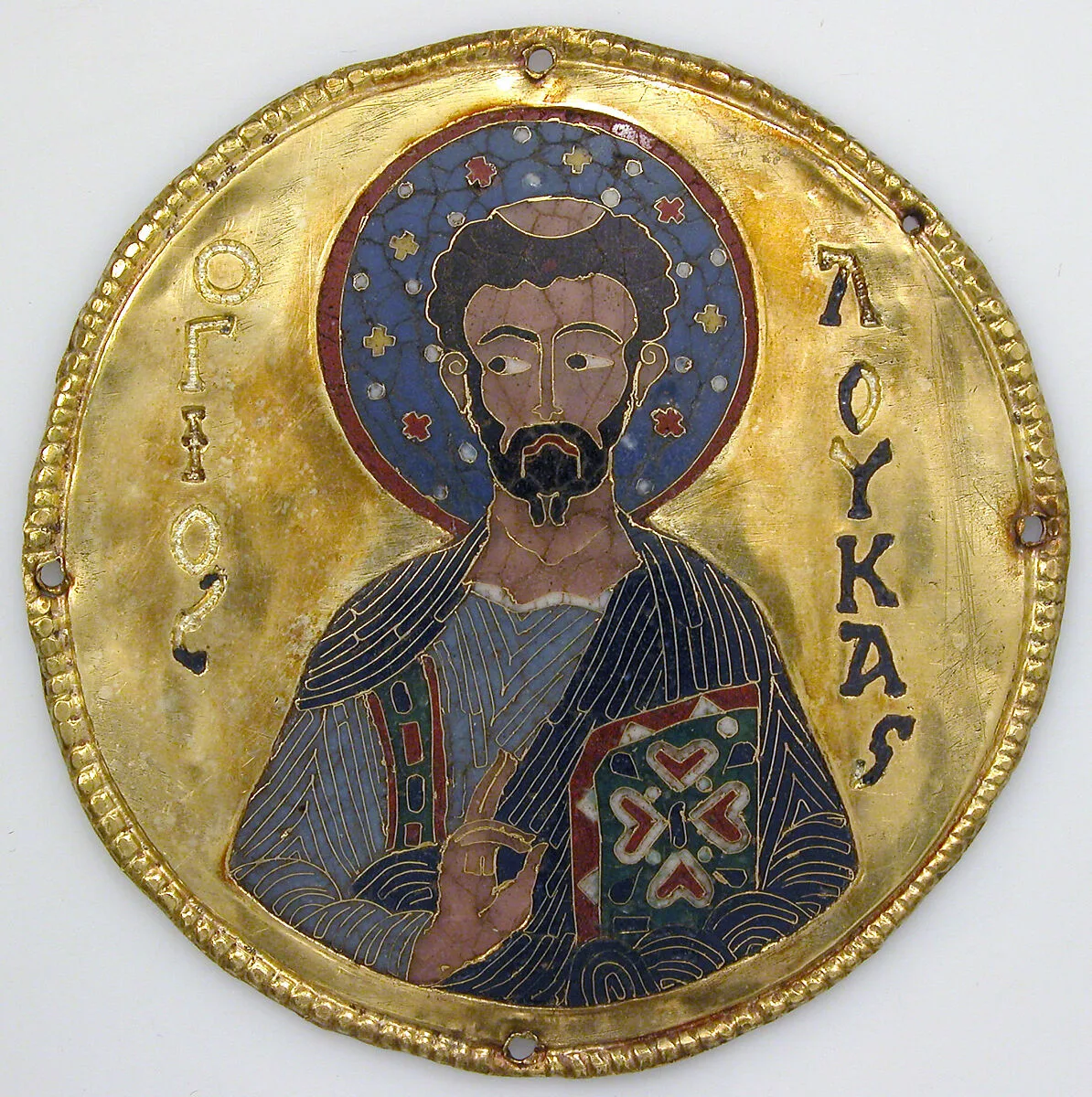 Medallion with Saint Luke from an Icon Frame — Unknown