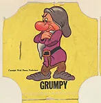 Grumpy, from the Disney Cartoon Characters bread end labels series (D290-6) — Walt Disney Productions