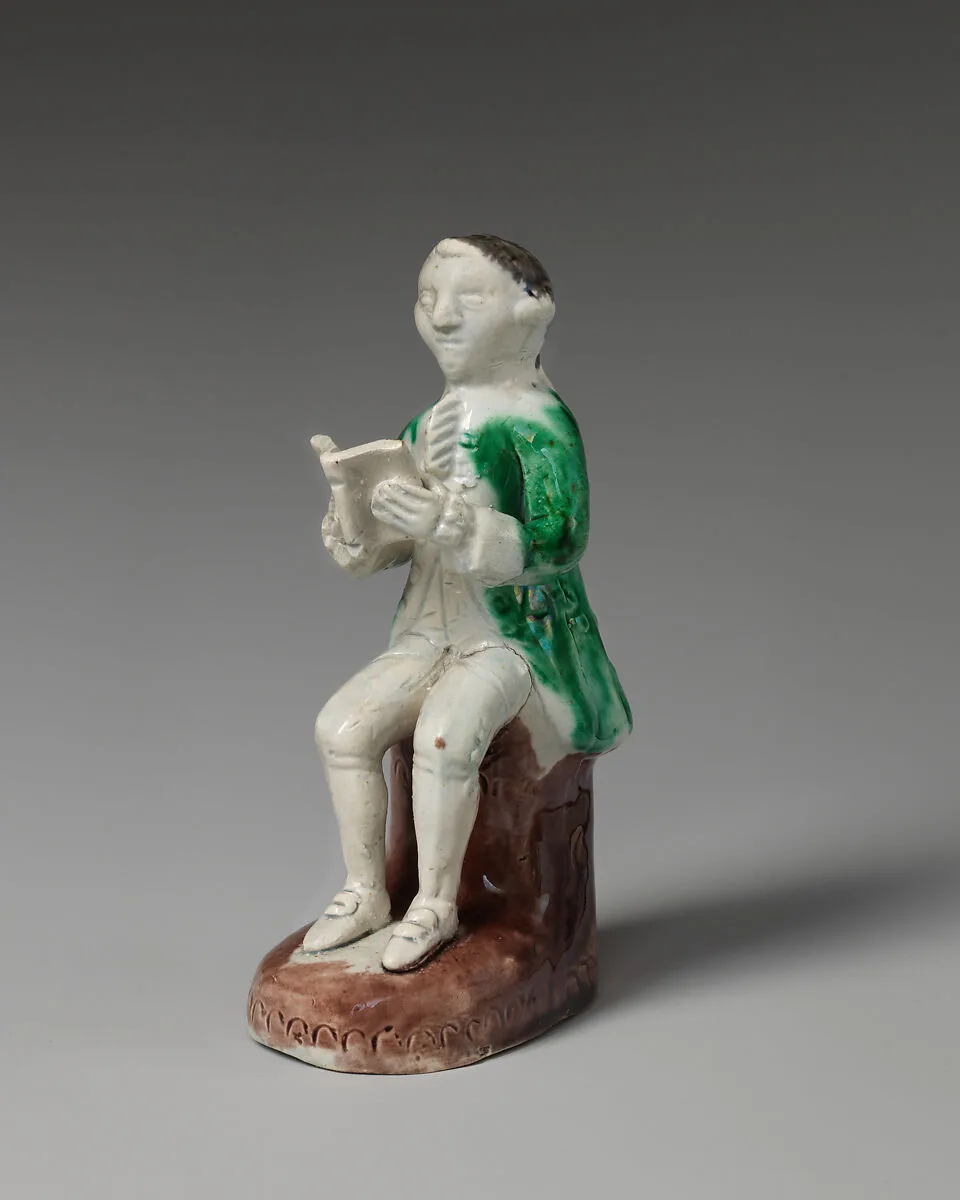 Figure of a man reading — Whieldon type
