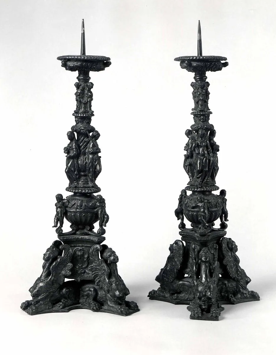 Altar candlestick (pair with 1975.1.1383) — Andrea di Alessandri, called Il Bresciano