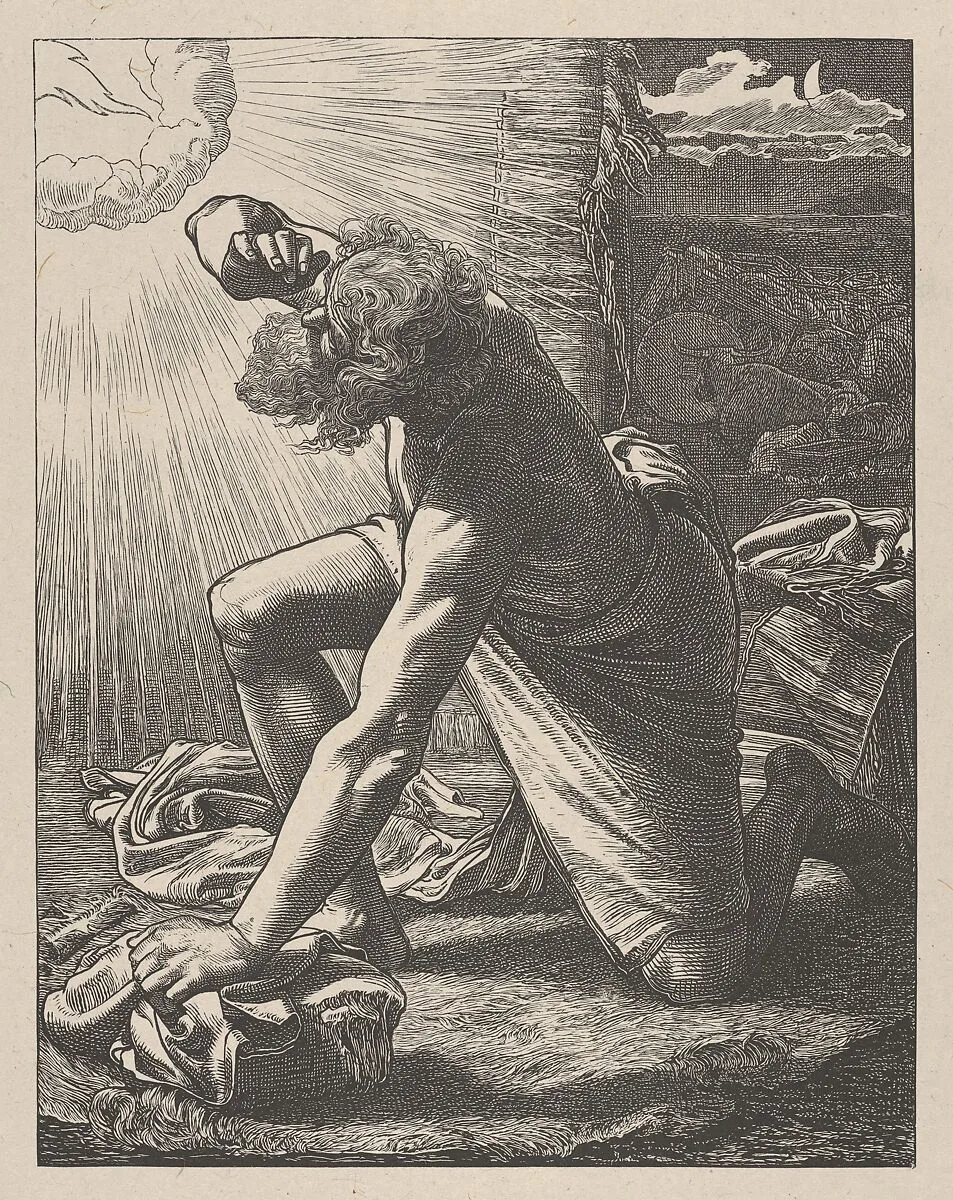 Jacob Hears the Voice of the Lord, from "Dalziels' Bible Gallery" — Camden Press|Scribner and Welford|Dalziel Brothers|Frederick Augustus Sandys