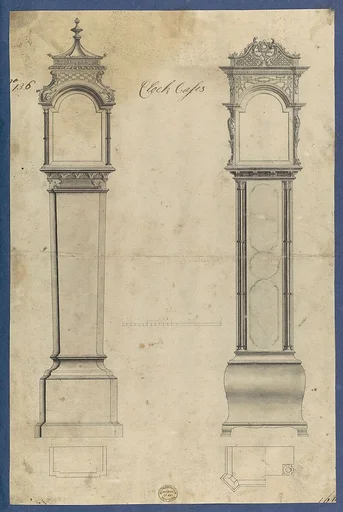 Clock Cases, in Chippendale Drawings, Vol. I