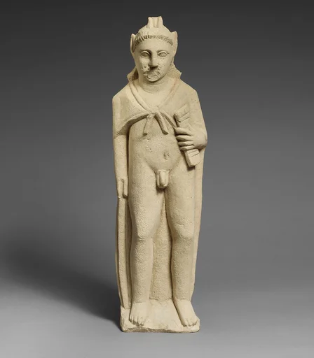 Limestone statuette of Pan