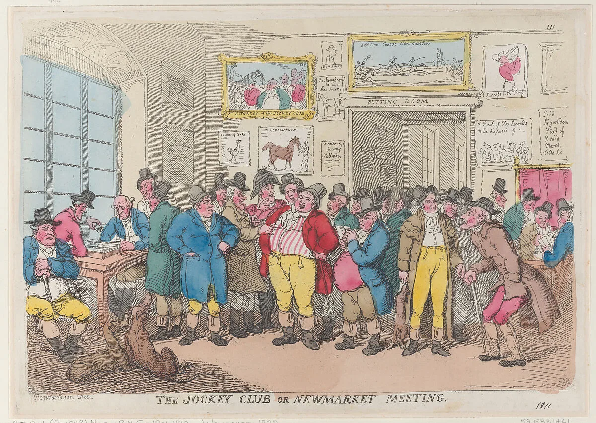 The Jockey Club or Newmarket Meeting — Thomas Rowlandson|Thomas Tegg