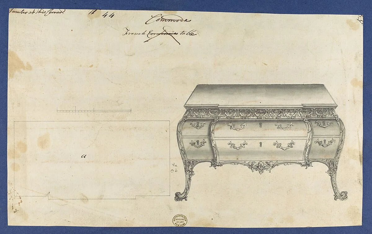 French Commode Table, from Chippendale Drawings, Vol. II — Thomas Chippendale