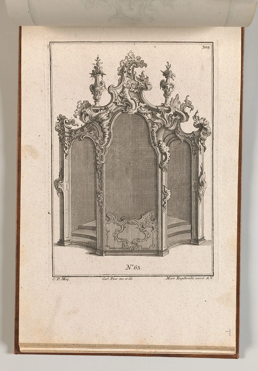 Design for a Confessional, Plate 1 from an Untitled Series of Designs for Confessionals — Martin Engelbrecht|Carl Pier