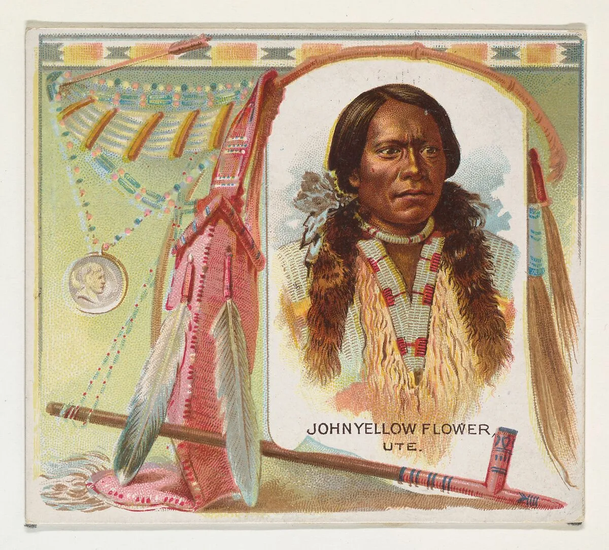 John Yellow Flower, Ute, from the American Indian Chiefs series (N36) for Allen & Ginter Cigarettes — Allen & Ginter