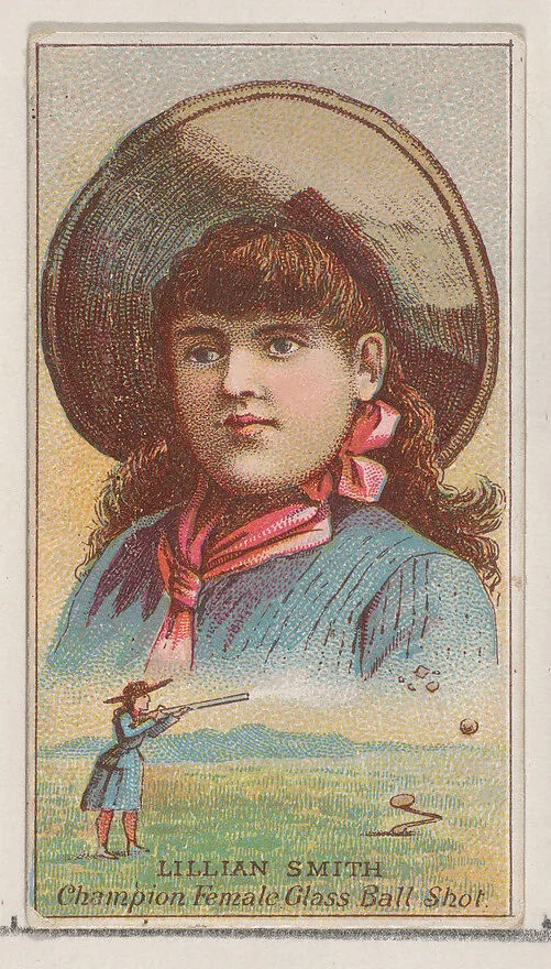 Lillian Smith, Champion Female Glass Ball Shot, from the Champions of Games and Sports series (N184, Type 2) issued by W.S. Kimball & Co. — W.S. Kimball & Co.