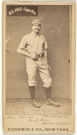 Sidney Douglas Farrar, 1st Base, Philadelphia, from the Old Judge series (N172) for Old Judge Cigarettes