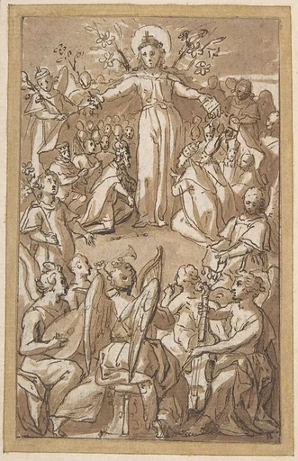 The Virgin Surrounded by Angels and Representatives of Secular and Ecclesiastical Authorities