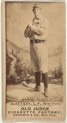 Michael J. Slattery, Left Field, New York, from the Old Judge series (N172) for Old Judge Cigarettes