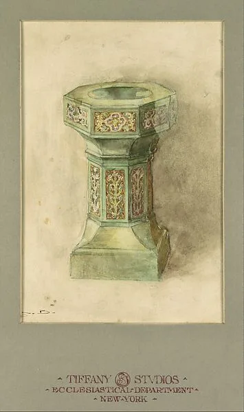 Design for baptismal font — Louis C. Tiffany|Tiffany Studios