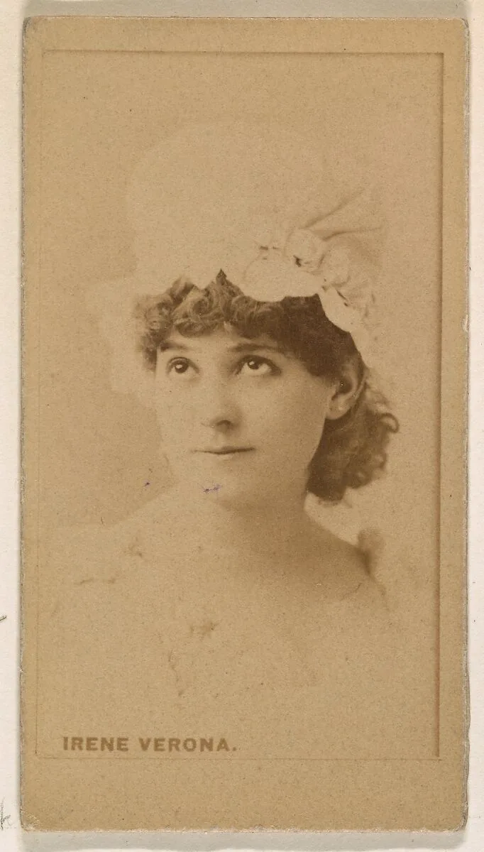 Irene Verona, from the Actresses series (N245) issued by Kinney Brothers to promote Sweet Caporal Cigarettes — Kinney Brothers Tobacco Company
