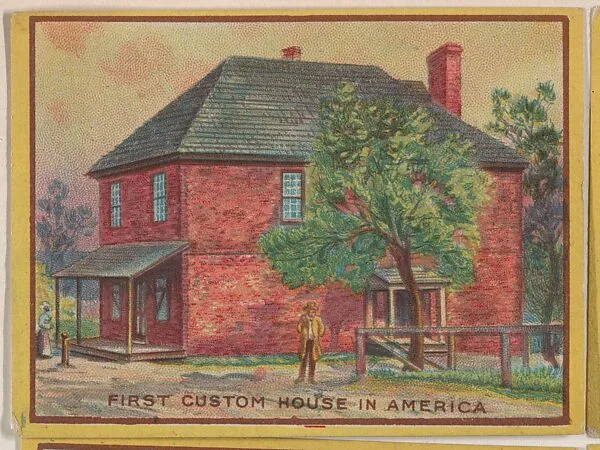 First Custom House in America, collector card from the Famous Buildings series (D30), issued by the Weber Baking Company — Weber Baking Company