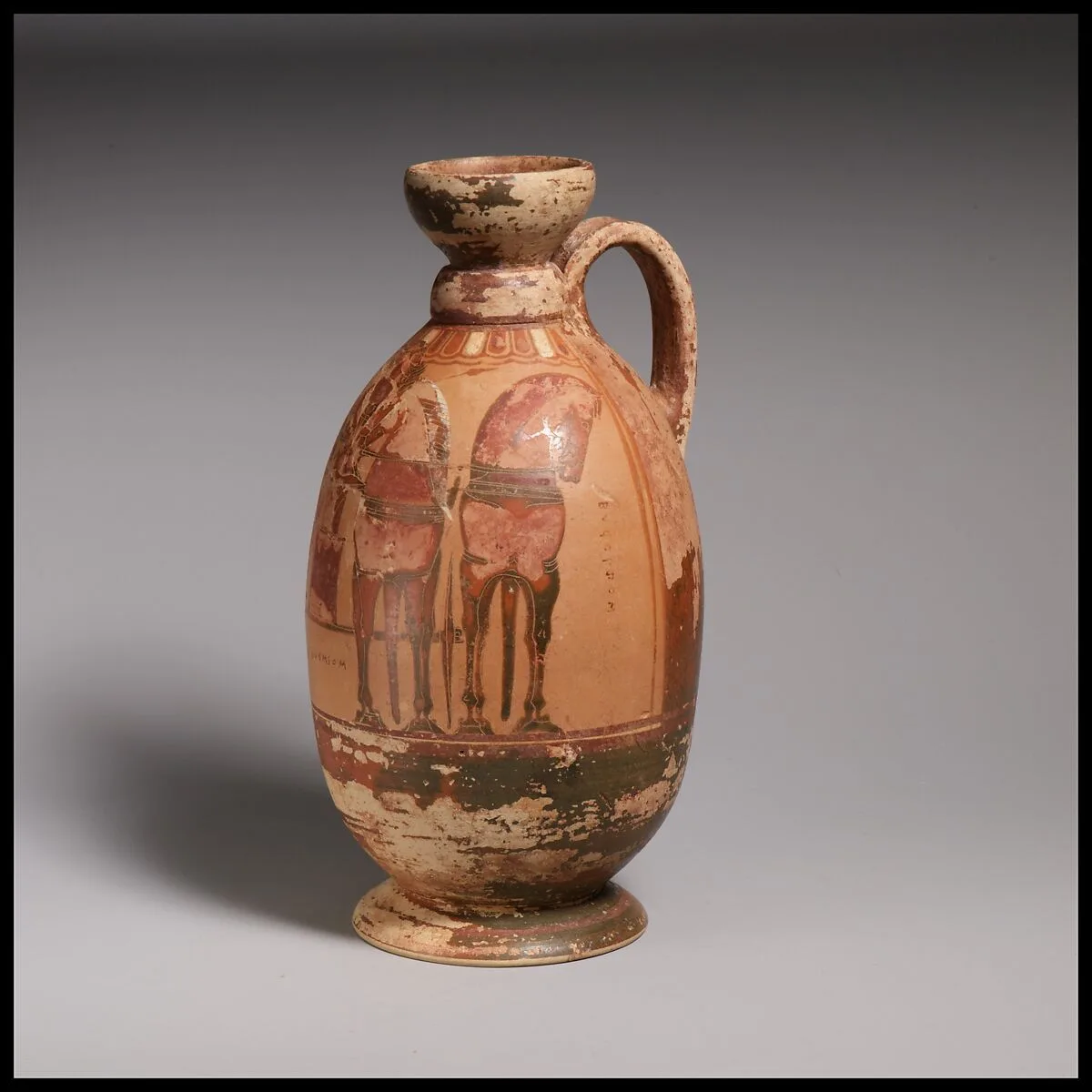 Terracotta lekythos (oil flask) — Dionysios Painter