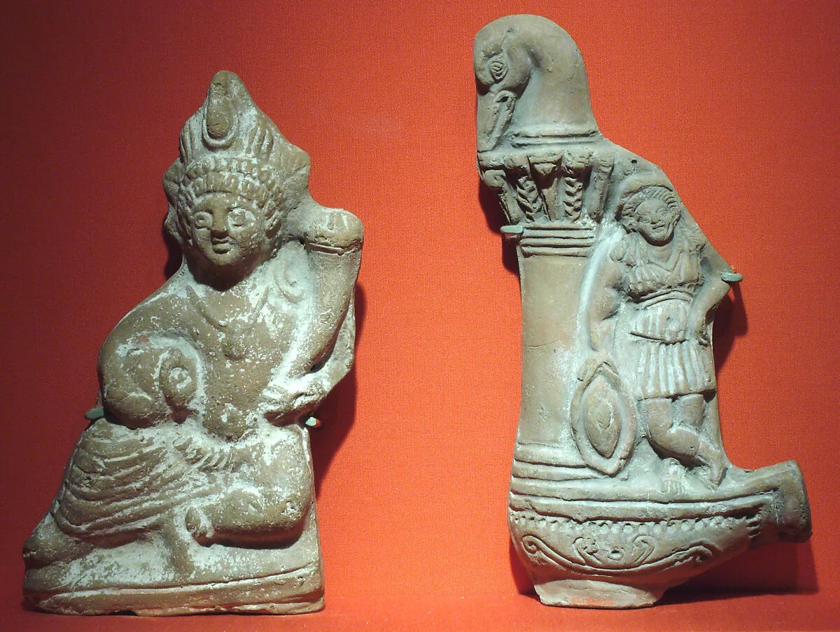Harpokrates with double crown, cornucopia, and pot — Unknown