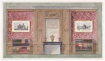 The Breakers: Elevation for panelled room with wallpaper for Cornelius Vanderbilt II and family — Ogden Codman, Jr.|Ogden Codman, Jr.