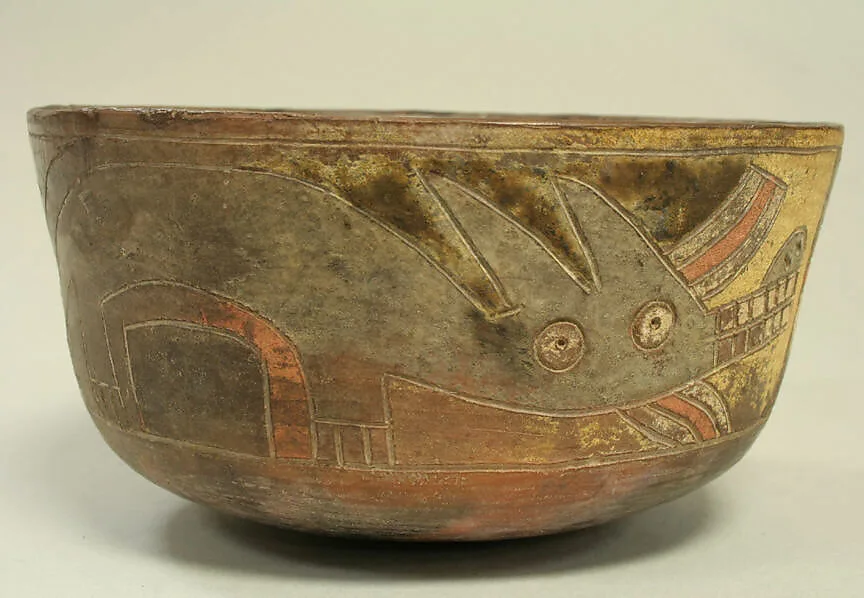 False Bottomed Bowl with Fox and Animal Motifs — Unknown