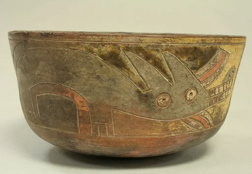 False Bottomed Bowl with Fox and Animal Motifs