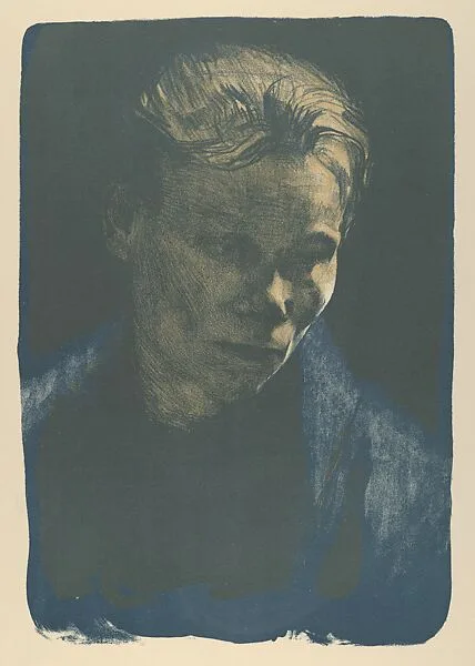 Working Woman with Blue Shawl (Brustbild Einer Arbeiterfrau Mit Blauem Tuch) — Käthe Kollwitz