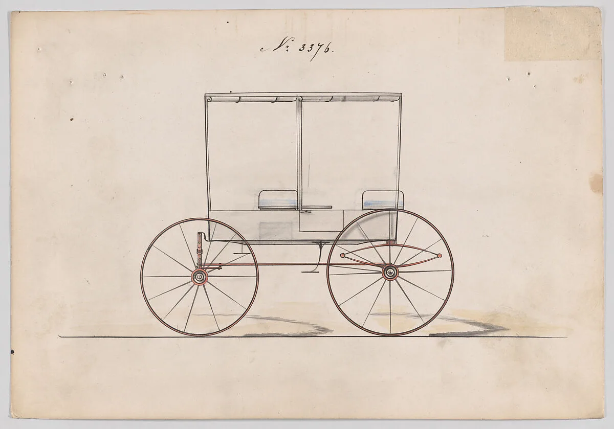 Design for 6 seat Rockaway, no. 3376 — Brewster & Co.