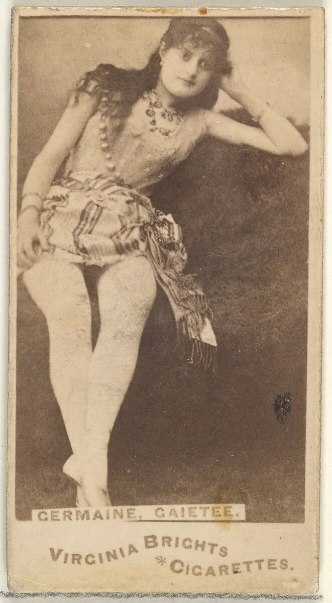 Germaine, Gaietee, from the Actors and Actresses series (N45, Type 1) for Virginia Brights Cigarettes — Allen & Ginter