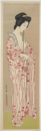 橋口五葉画 長襦袢の女|Woman Dressing