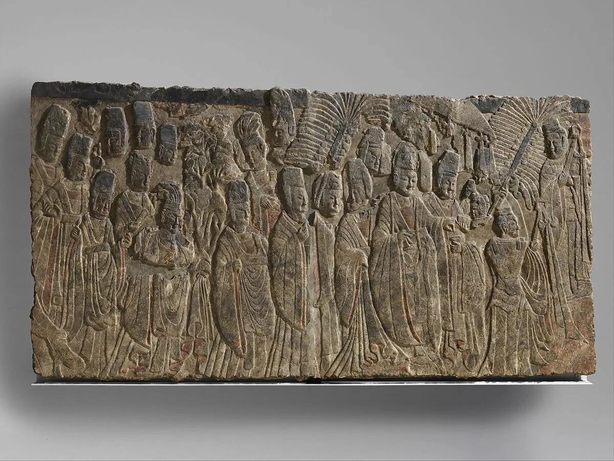 北魏 石雕孝文帝禮佛圖|Emperor Xiaowen and his entourage worshipping the Buddha — Unknown