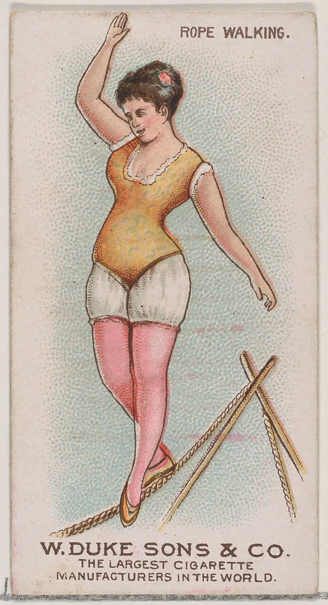 Rope Walking, from the Gymnastic Exercises series (N77) for Duke brand cigarettes — W. Duke, Sons & Co.