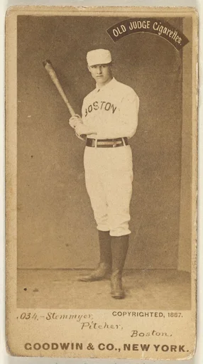 Stemmyer, Pitcher, Boston, from the Old Judge series (N172) for Old Judge Cigarettes