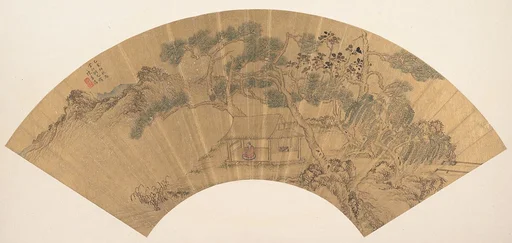 明 陳季淳 山水人物圖 扇頁|Landscape with figure