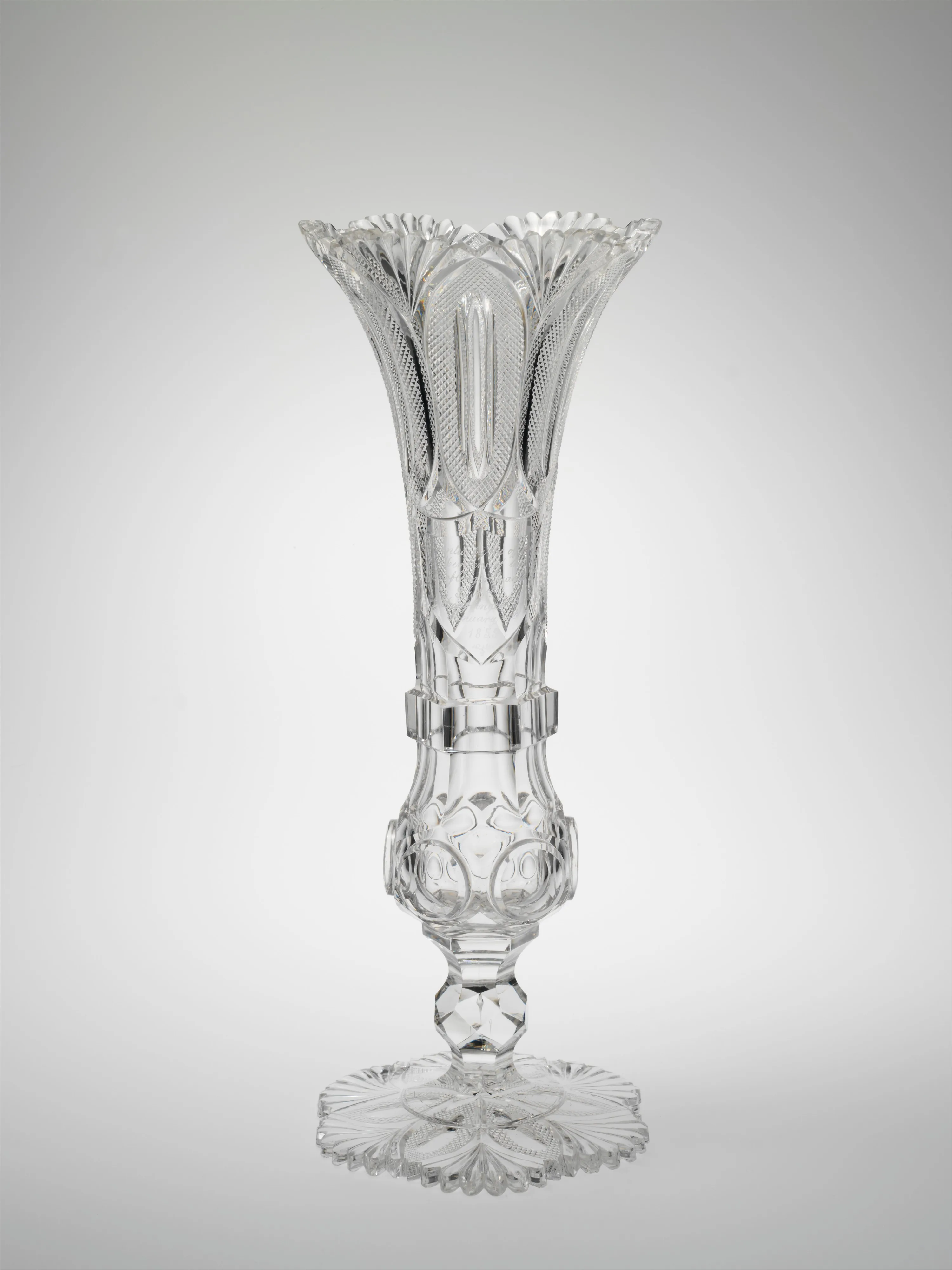 Presentation vase — Long Island Flint Glass Works of Christian Dorflinger