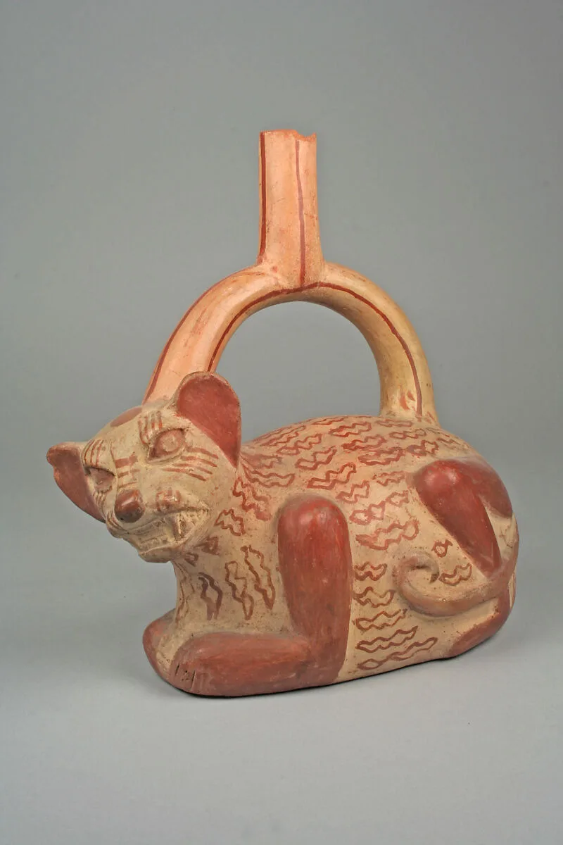 Snarling Feline Bottle — Unknown