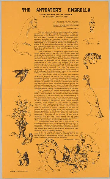 The anteater's umbrella : a contribution to the critique of the ideology of zoos — Chicago Surrealist Group|Leonora Carrington